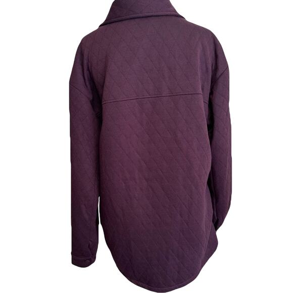 Mountain and Isles Women’s Quilt Shirt Jacket Sz M Eggplant Chore Jacket Shacket - Picture 2 of 11